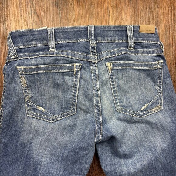 Ariat Trouser Bootcut Jeans Distressed Medium Wash Raw Hem Women’s Size 30r - Picture 4 of 12